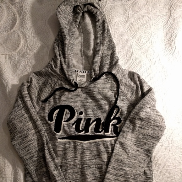 PINK Victoria's Secret Sweaters - PINK Hoody Size Small Heather Night Snow Gray